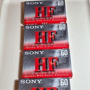 Sony HF 60 High Fidelity Normal  Recordable Cassette Tape 60 min Lot of 4 Sealed